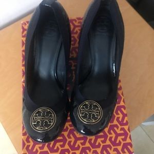 Tory Burch patent leather wedge